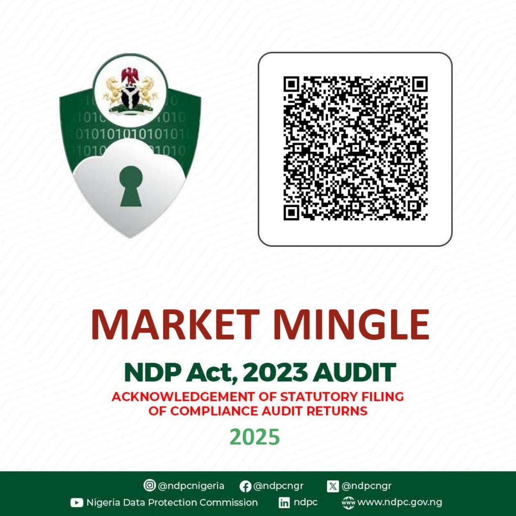 Market Mingle NDPC NDP Act 2023 Audit acknowledgement of statutory filing of compliance audit returns, 2025